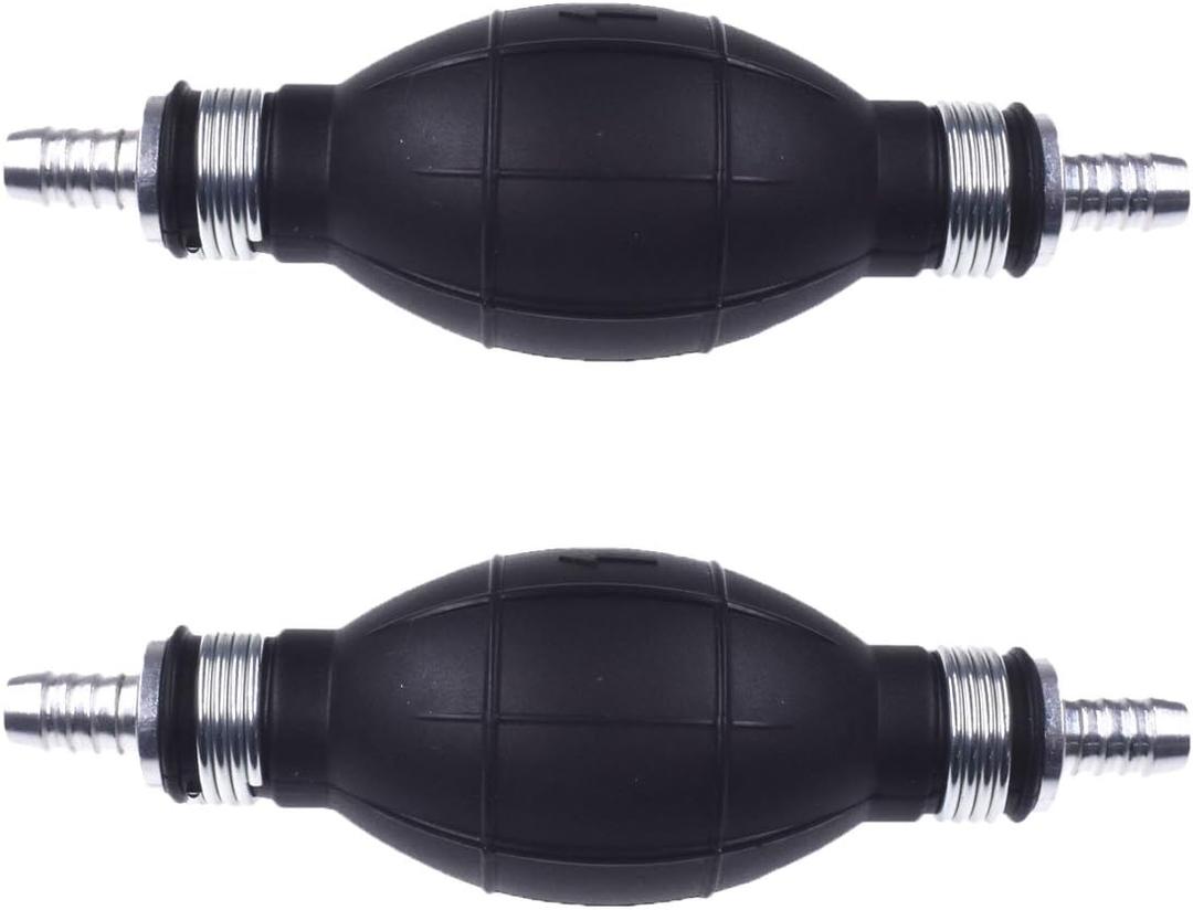 2Pcs Bulb Type Rubber Fuel Transfer Vacuum Fuel Line One Way Fuel Valve Fuel Pump Line Hose Hand Primer Gasoline Petrol Diesel Pump For Marine Boat 6mm 9001080A (3/8)