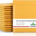Fuxury Kraft Bubble Mailers 8.5x12 Inch 25 Pack, Strong Adhesion Padded Envelopes #2,Self Seal Bubble Envelopes, Padded Mailers,Book Mailer Packaging for Small Business,Yellow