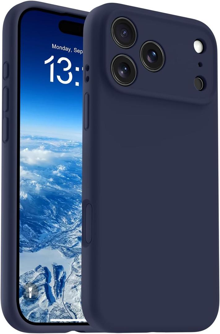 OTOFLY Magnetic for iPhone 17 Pro Case,Compatible with Magsafe,Classic Liquid Silicone Mobile Phone Case,Integrated Camera Control Button,Anti-Scratch Microfiber Lining, Midnight Blue