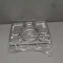 Hacaroa 4 Pack Stainless Steel Divided Dinner Plates, 15x10.6 Inches Large Snack Serving Plate with 6 Compartment, Metal Food Trays for Adults, Diet Food Portion Control, Picky Eaters