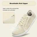 Mens Flat Shoes Wide Toe Zero Drop Indoor House Sneakers Casual Breathable Comfortable (8, Beige)