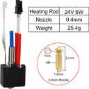 2PCS V5 J-Head Print Head Hotend with 2PCS 0.4mm Hardened Steel Nozzles and 2PCS Silicone Socks for Anycbic Kobra 2/Kobra 2 Plus/Kobra 2 Max/Kobra 2 Pro/Kobra 2 Neo High Speed 3D Printer