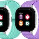 2 Pack Stretchy Nylon Band Compatible with Gizmo Watch 3 2 1/Gabb Watch 3 2 1/SyncUP/Cosmo JrTrack Band Soft Elastic Strap with Adjustable Buckle