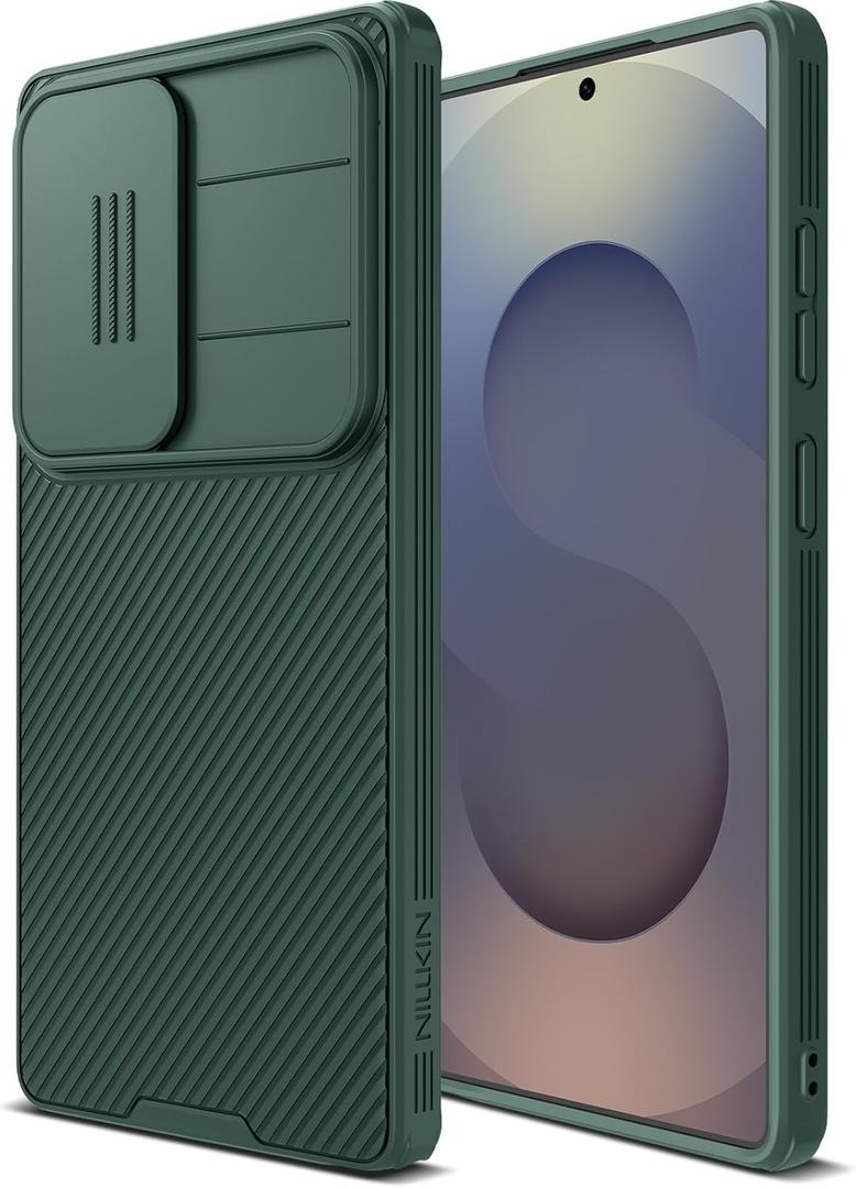 Nillkin for Samsung Galaxy S25 Ultra Case with Camera Cover, [Lens Protection] Mil-Grade Shockproof Protective Bumper Hard Cover Slim Phone Case for Galaxy S25 Ultra Cases 6.9'' Green