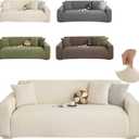 Stretch Couch Covers, Couch Covers for 3 Cushion Couch Sofa pet Friendly, Washable, Furniture Protector Sofa with Elastic Bottom for Cats, Dogs (Wheat Ear Style - Beige, 3 Seats)