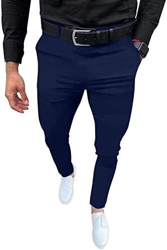 Percle Mens Slim Fit Dress Pants Casual Business Skinny Stretch Suit Pants Golf Pants, L