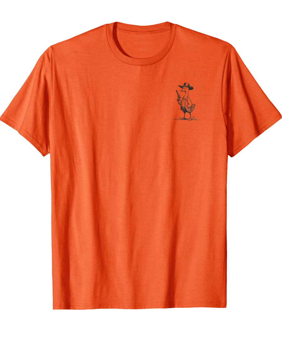 Today I'm A Serious Goose Funny Cowboy Goose T-Shirt, XL, Orange