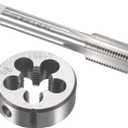 uxcell M15 x 1.5mm Metric Tap and Die Set, Machine Thread Screw Tap with Round Threading Die, Tap & Die Kit for Nut Screw Bolt Thread Repair