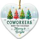 Christmas Ornaments for Coworkers 2025, Coworker Appreciation Gifts, Ceramic Ornaments for Christmas Office Decor, for Office Friends, Colleagues, Work Besties