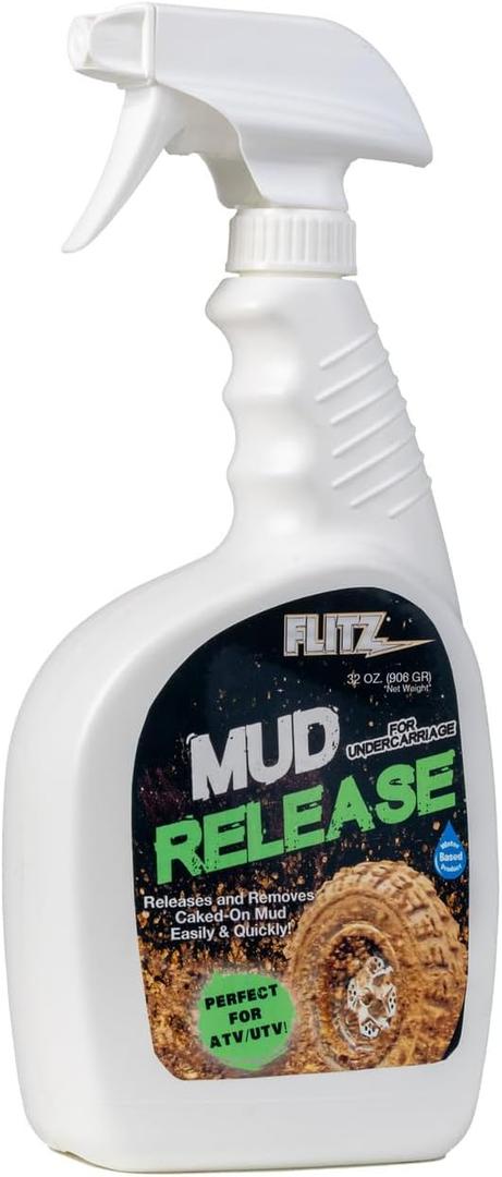 Flitz Mud Release - 32oz of USA-Made Mud Defender Spray - Non-Stick Hydrophobic Spray to Prevent Debris - Works on ATVs, Bikes, Motorcycles, Undercarriages - Water-Based Hydrophobic Coating (1 Pack) (EXP 08/16/35)