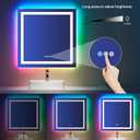 LOAAO 36"X36" LED Bathroom Mirror with Lights, Anti-Fog, Dimmable, RGB Backlit + Front Lighted, Bathroom Vanity Mirror for Wall, Memory Function
