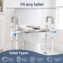 Raised Toilet Seat with Handles - Toilet Seat Riser for Seniors with Adjustable Width & Height, 400lbs Elevated Toilet Seat Riser for Handicap, Disabled and Pregnant, Fit Any Toilet