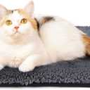Self Warming Cat Bed Self Heating Cat Dog Mat 24 x 18 inch Extra Warm Thermal Pet Pad for Indoor Outdoor Pets with Removable Cover Non-Slip Bottom Washable Non Electric (Dark Grey)