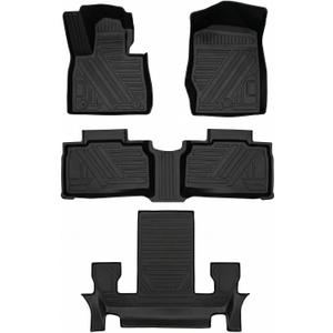 Aiqiying Floor Mats Compatible with Ford Explorer 2020-2026 6-Seats ModelsAll Weather Protection Waterproof Durable Custom-Fit Front Rear Full Set Carpet Liners TPE Accessories