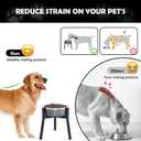 SHAINFUN Adjustable Dog Bowl Stand, Tall Elevated Feeder for 7-10.6" Bowls, Metal Single Raised Holder, 11" Tall (Bowl Not Included)