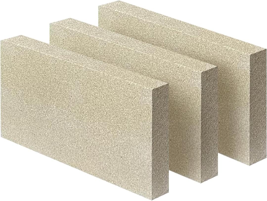 Woodstove Firebricks, Fire Bricks, Size 9" X 4-1/2" X 3/4", High Temperature Resistant Fire Bricks Replacement for Wood Stoves, 3 Pieces