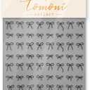 3 x 5D Embossed Designs Nail Art Stickers Decals Self Adhesive Nail Decals Black Bow Tie Mini Bowknot Line Nail Stickers Manicure Sliders for Women DIY Nail Art Decorations (02.Black Bow)