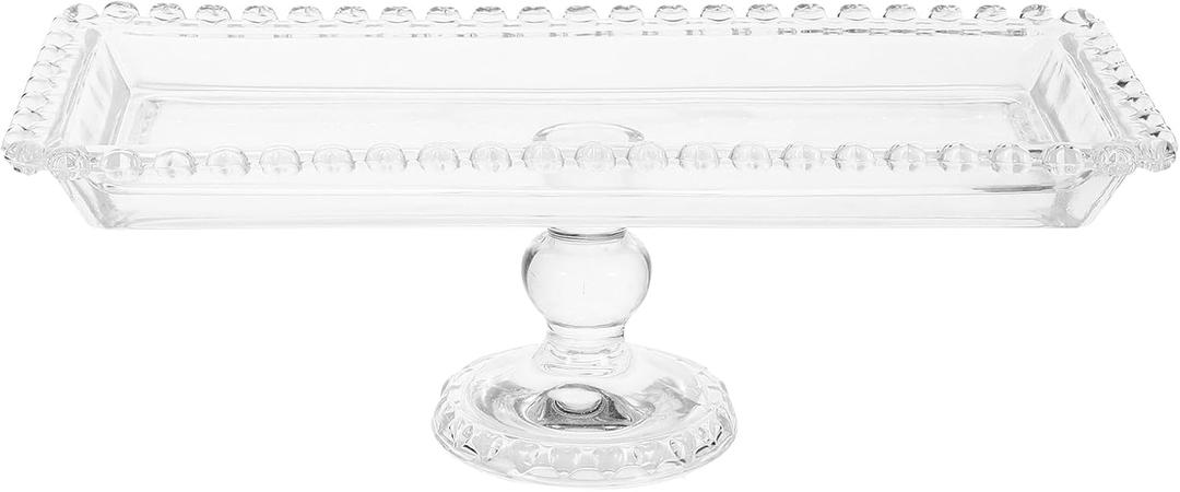 Glass Cake Stand Dessert Tray Candy Cake Serving Plate 11.7inch Serving Platter Footed Buffet for Wedding Brithday Party Decor Supplies