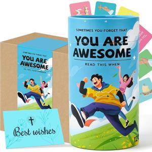Read Me When Bible Verses Jar, 120 Scripture Cards, Christian Gifts for Mom | Color-Coded Bible Verse Cards, Prayer Jar, Christian Gifts for Women