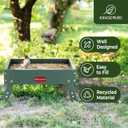Kingsyard Ground Bird Feeder for Outdoors - Recycled Plastic Platform Feeder for Wild Birds, Squirrels, Chicken, 5 LBS Large Capacity, Green