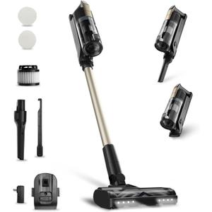 CANDY Cordless Vacuum Cleaner,65Mins Stick Vacuum Cleaners for Home,400W/190AW Powerful Suction,Anti-Tangle,LED Display,Self-Standing,One-Click Clean,Handheld,Hardwood Floor/Carpet/Pet Hair,CVS30