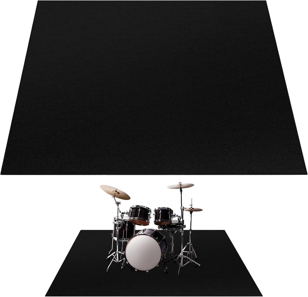 Drum Rug, 6x5FT Drum Mat, Drum Carpet with Non-Slip Grip Bottom, Soundproof Musical Instrument Rug (Drum Rug)
