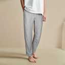 Natural Feelings Men's Woven Sleep Pajama Pant Men Flannel Pajama Pants Cotton Sleep Pant Lounge Sleepwear Pants with Pockets (Gray)