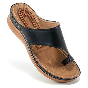 Aomigoct Sandals for Women Wedge Shoes: Comfortable Orthopedic Sandals Womens Dressy Summer Flip Flops Casual Walking Wedges 40