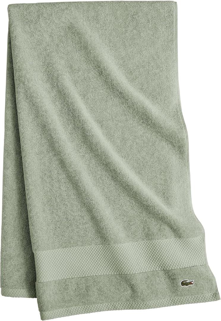Lacoste Heritage 100% Supima Cotton Bath Towel, Aloe, 30" x 54"  Highly Absorbent & Quick Drying, Premium Super Soft Bath Towel, Bathroom Essential, Gift for All Occasions, Machine Washable
