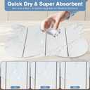 Large Stone Dish Drying Mat for Kitchen Counter,24"(L)16"(W) Quick Dry Absorbent Diatomaceous Earth Dish Drying Mats,Owl Shape Design Drying Pads for Cups Dishes Bottles (White)