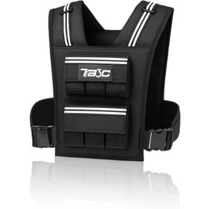 Adjustable Weighted Vest Men 19lbs/ 30lbs/ 40lbs Weights with Reflective Stripe, Weight Vest Woman Workout Vest for Strength Training,Running & Walking , Black 
