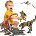 6PCS Jumbo Dinosaur Toy Set, Realistic Dinosaurs Toys for Kids - Large Dino Playset for Boys and Girls 3 4 5 6 7 Year Old Children Birthday Dinosaur Lovers