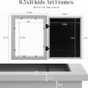 [2-Pack] Kids Art Frames, 8.5x11 Front Opening Kids Artwork Frames Changeable, Gray Artwork Display Storage Frame for Wall, Holds 50 Pcs, for 3D Picture, Crafts, Children Drawing, Hanging Art,