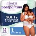 Always Discreet Postpartum and Adult Incontinence Underwear for Women, Size L, Maximum Protection, 14 CT