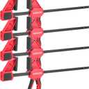 HANSOM Upgraded 4-Pack 24 Inch Woodworking Clamps, Bar Clamps Heavy Duty 350LBS Throat Depth 3-1/ 3”, One-Handed Quick Grip/ Spreader Wood Clamps Set with Quick Change Button