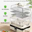 AIRMSEN Glass Food Steamer for Cooking - 8.5QT Vegetable Steamer with 2-Tier Stainless Steel Trays, 1200W Super Fast Heating for Veggies, Seafood & Rice, BPA-Free