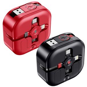 Multi Charging Cable 4.5A, 4Ft/2Pack Multi Chargers for All Devices 3 in 1 Retractable Car Cable Fast Charging USB C Cord with Type C/Micro USB Port for Samsung S24,iPhone 16 15,PS,Tablets & More