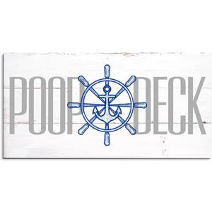 2 x Gkwa Nautical Bathroom Decor, Rustic Wood Sign, 15 x 7.5 Inches, Wall Mount