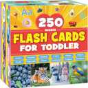 Flash Cards for Toddlers 1-3,250 Images,Alphabet ABC Flash Cards,Letter Number Animal Shape Color,Educational Toy for Baby Kid Preschool Kindergarten Learning Activities,Extra Thick Double-Sided Cards