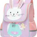 SUN EIGHT Toddler Lightweight Backpack for Girls Cute 3D Animal Waterproof Schoolbag for Baby Girl Boy 1-3 YearsRabbit