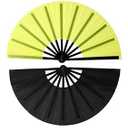 13 Inch Large Folding Hand Fan-Clacking Fans for Line Dancing, Rave Popping Fans for Women Foldable, Boots on The Ground Fan, Portable for Outdoor, Party, Decoration(Yellow+Black, 2 Packs)