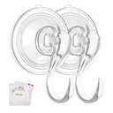 VIS'V Wreath Hanger, Large Suction Cup Wreath Hooks with Wipes, Heavy Duty, 22 LB Capacity, Removable and Reusable, Clear, 4 Pcs