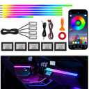 Acrylic Interior Car Ambient Lighting Kits, LED Strip Lights with Wireless APP, Neon Fiber Optic Lights Function LED Strip for Car with Music Modes (10 in 1)