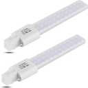 GX23 LED Light Bulb Plug and Play Replacement 13W CFL LED Stick PL Bulb GX23-2 Pin Base,360 Beam Angle, Cool White 6000K, Driven by 100-277V and CFL Ballast, 2 Pack (Cool White, GX23 6W)