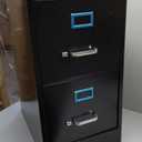 Lorell Fortress Locking Metal File Cabinet, 2-Drawer, 22" x 15" x 28.4", Black