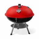 GasOne Red 14-inch Portable Barbecue Grill with Thermometer - 3-Point Locking Lid for Heat Preservation Dual Venting System Small Charcoal Grill for Backyard, Camping, Boat
