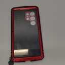 Compatible with Samsung S22 Ultra Metal Case with Screen Protector Camera Protector Military Rugged Heavy Duty Shockproof Case with Stand Full Cover Tough case for Samsung S22 Ultra (Red)