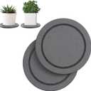 2Pcs Plant Saucer for Indoor — 6 inch Instant Dry Plant Tray Diatomaceous Earth Round Plant Drip & Drainage Trays for Indoors, Grey