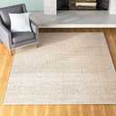 Jute Cotton Area Rug - Handcrafted Traditional Rugs - Hand Woven Rug - Natural Rugs for Entryway Bedroom, Dining Room, Rustic Bohemian Dcor - Eco-Friendly - 4 x 6 - Natural Beige