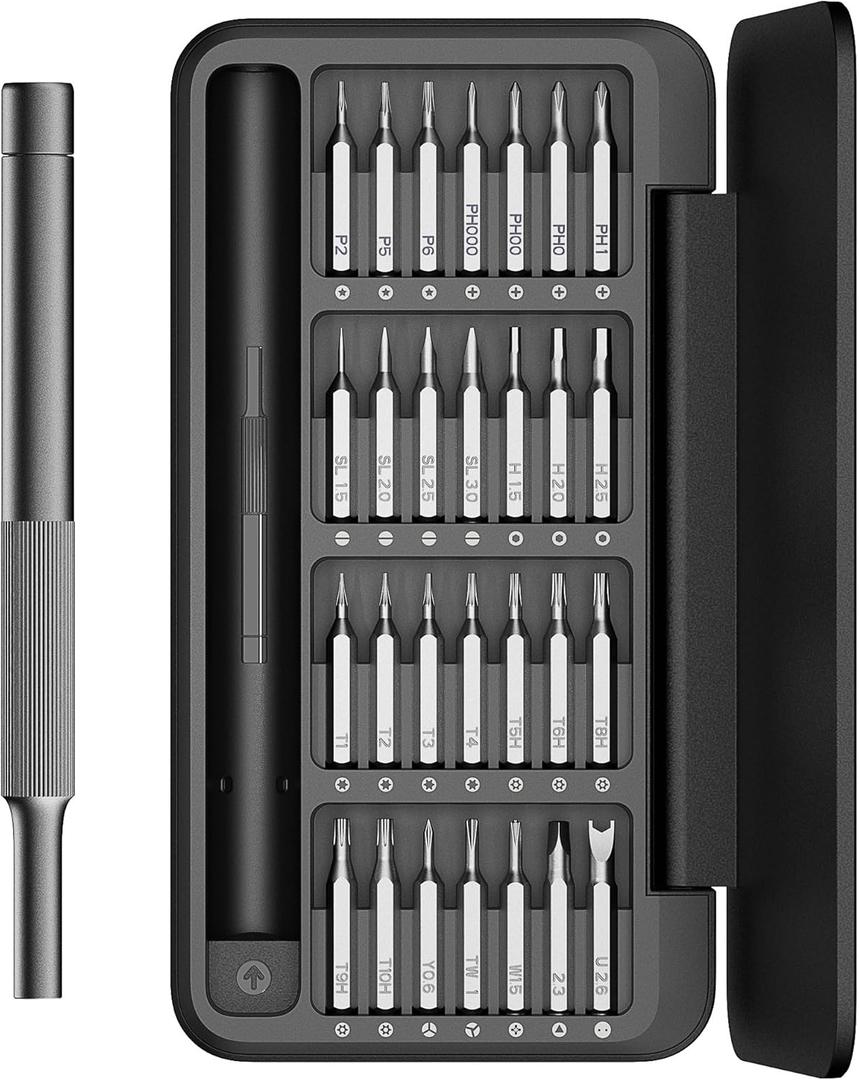 HOTO 28 in 1 Precision Screwdriver Set, Manual Small Screwdriver Magnetic Bits & Box, Mini Screwdriver Repair Kit for Eyeglasses, Electronics, Watches, Phones, Laptops, Cameras Repair Kit